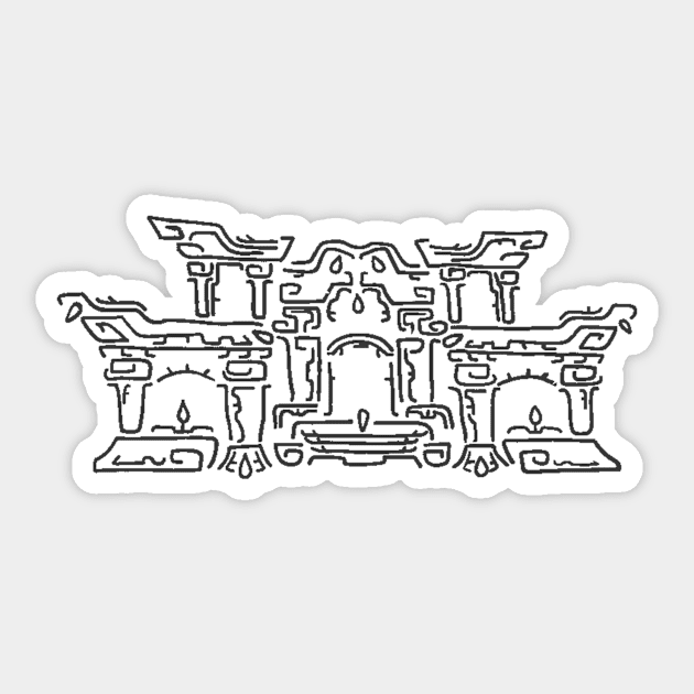 Black on White Geoglyph 2 (Totk) Sticker by HeartonSleeves